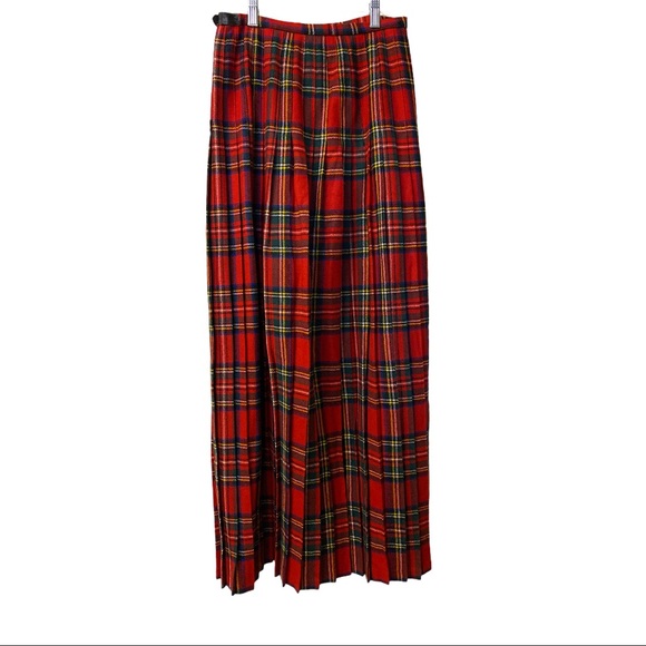 ViNtAgE MAXI Brendella Tartan Pleated Wrap Skirt - Picture 2 of 10